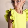 Imperial Abito con volant e gonna a balze Giallo bambina