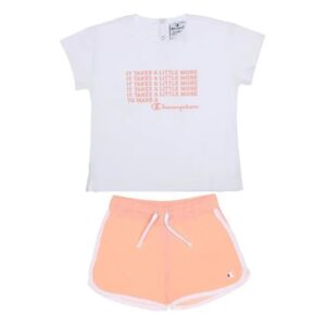 Champion Set Infant Completo Bianco Rosa Bambina