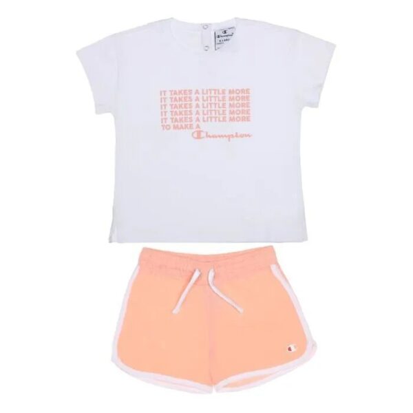 Champion Set Infant Completo Bianco Rosa Bambina
