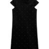 Guess Embellished Faux Leather Dress Vestito Nero Bambina