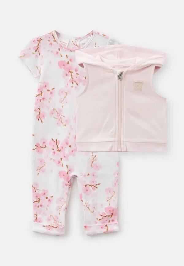 Guess Completo 2 pezzi Bianco Rosa Bambina