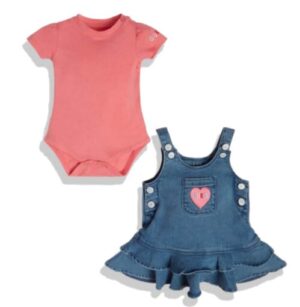 Guess Completo 2 Pezzi Rosa Blu Denim Bambina