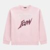 Guess SweaT-shirt logo Icon strass Felpa Rosa Bambina