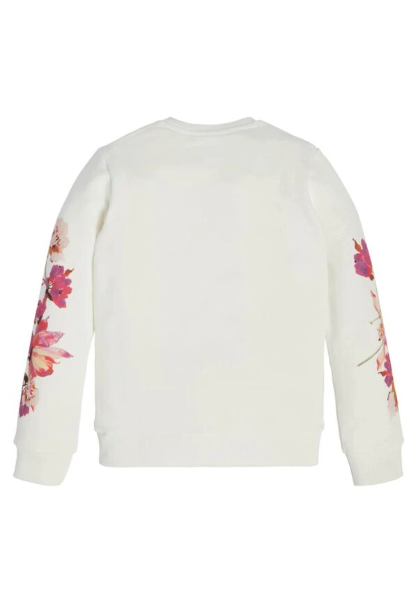 Guess Front Logo Sweatshirt Felpa Girocollo Bianca Bambina