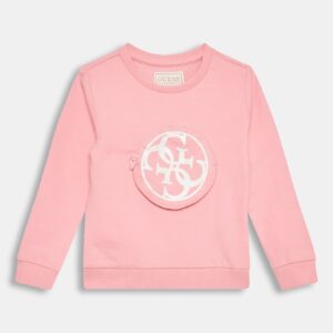 Guess Regular Fit Felpa Girocollo Rosa Bambina