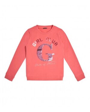 Guess Kids Felpa Girocollo Rosa Bambina