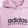 Adidas J All Szn Hd Felpa Con Cappuccio Rosa Bambina