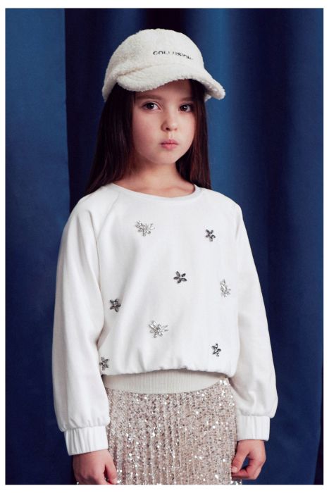 Imperilal Maglione Girocollo Bianca Bambina