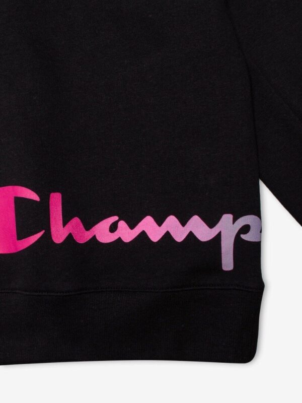 Champion Hooded Sweatshirt Felpa Con Cappuccio Nera Bambina