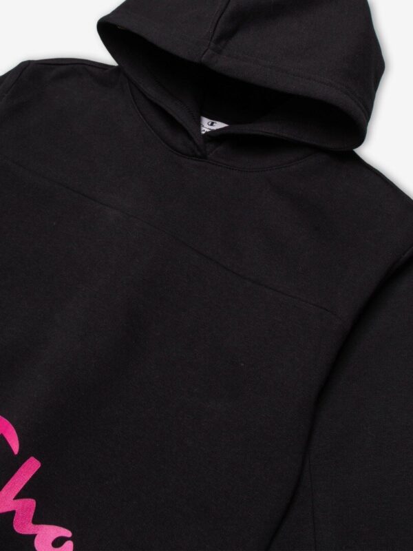 Champion Hooded Sweatshirt Felpa Con Cappuccio Nera Bambina