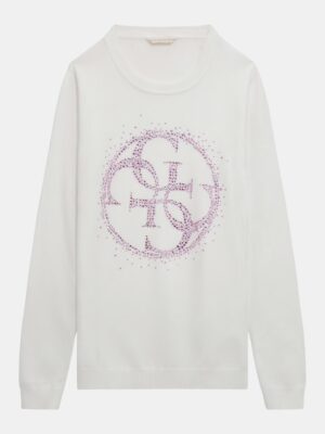 Guess Maglionciono Girocollo Bianco Bambina