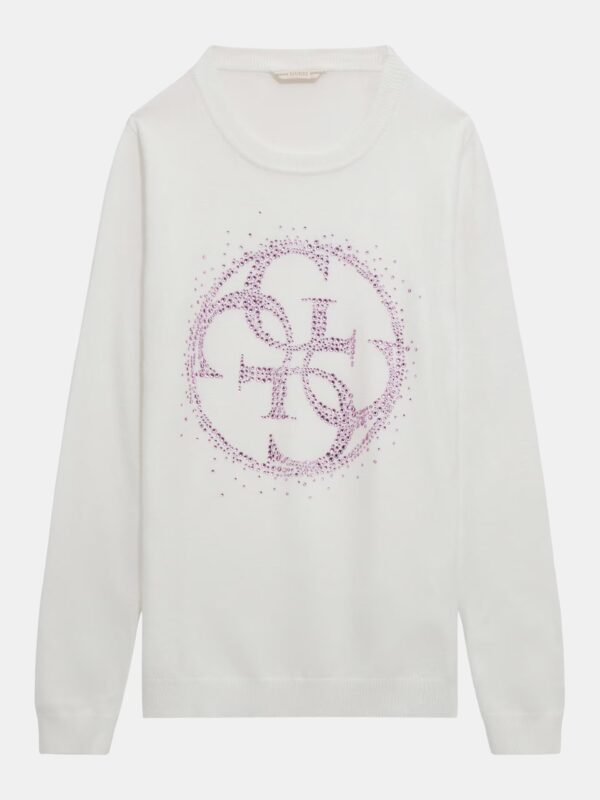 Guess Maglionciono Girocollo Bianco Bambina
