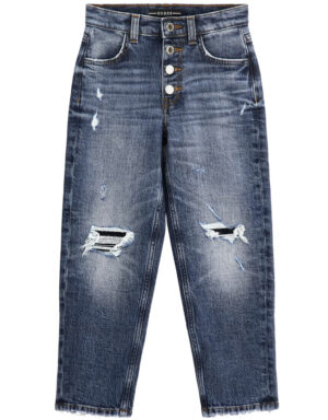 Guess Jeans straight con usura Blu Denim Bambina