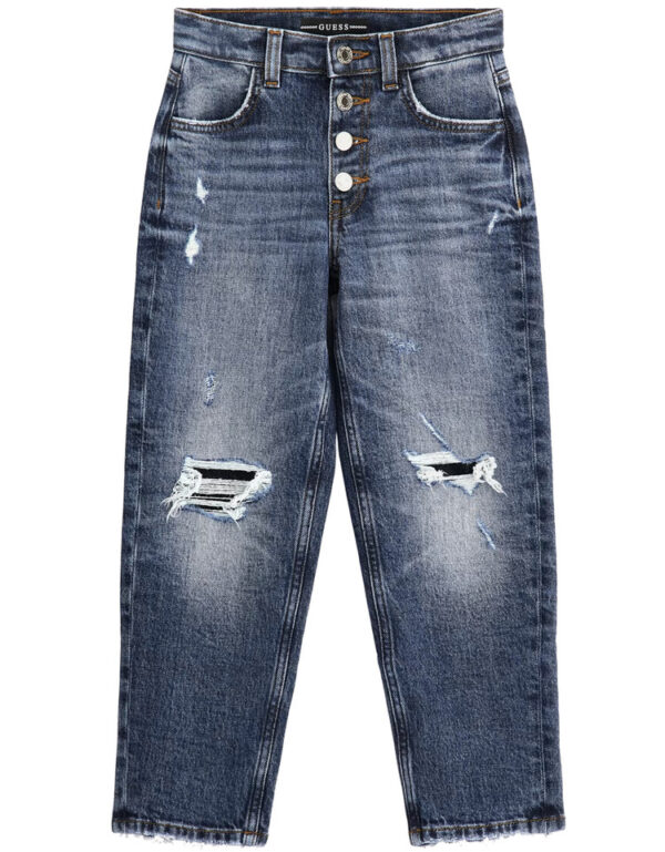 Guess Jeans straight con usura Blu Denim Bambina