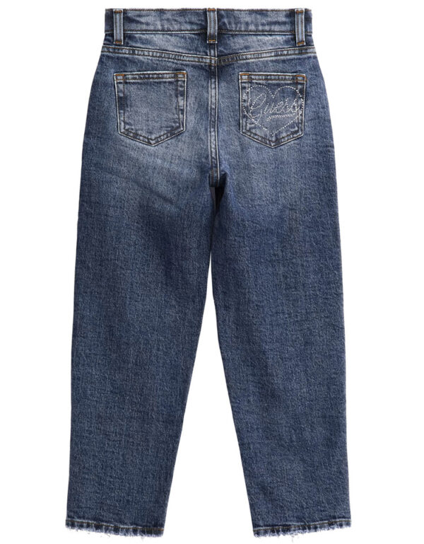 Guess Jeans straight con usura Blu Denim Bambina