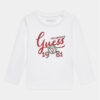 Guess Logo T-shirt Manica lunga Bianca Bambina