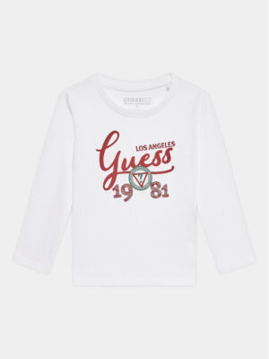 Guess Logo T-shirt Manica lunga Bianca Bambina