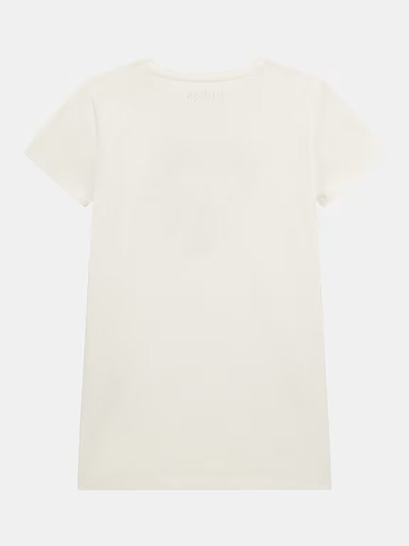 Guess T-shirt logo triangolo frontale Bianca Bambina