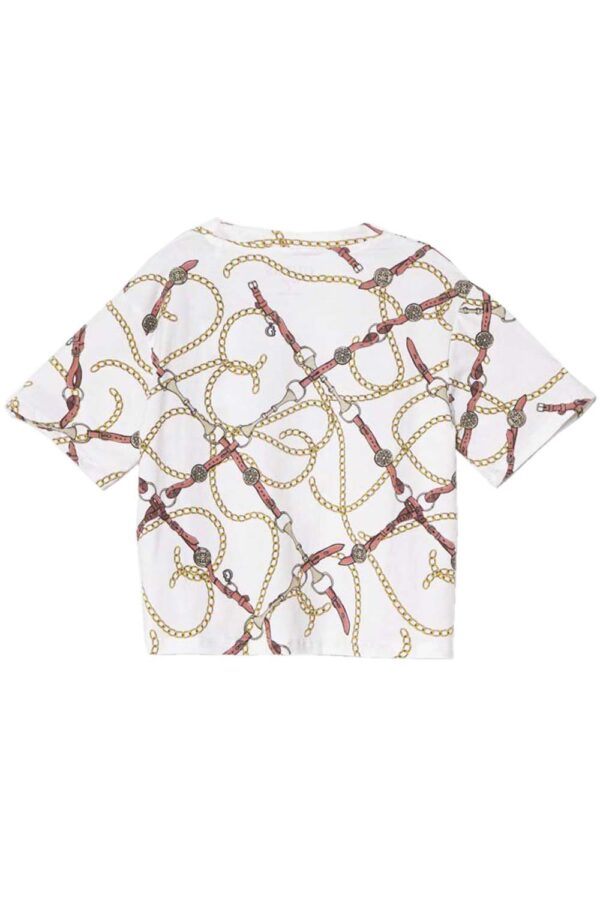 Guess Ss  T-shirt Bianca Oro Bambina