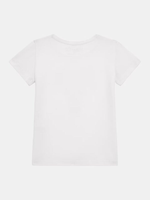 Guess T-shirt logo triangolo frontale Bianca Bambina