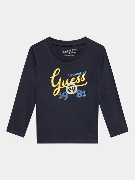 Guess T-shirt Manica lunga Blu Bambino