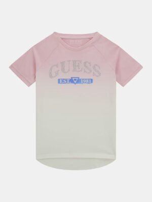 Guess Kids T-shirt logo frontale con strass Bambina