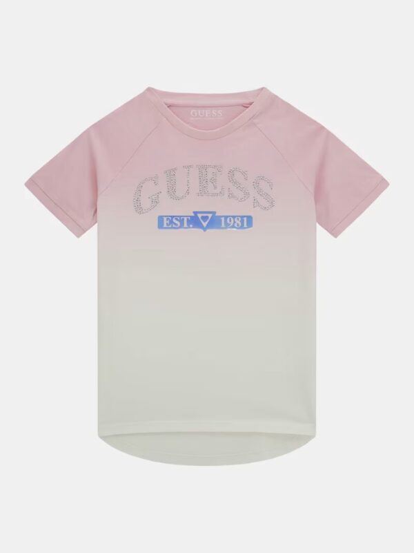 Guess Kids T-shirt logo frontale con strass Bambina