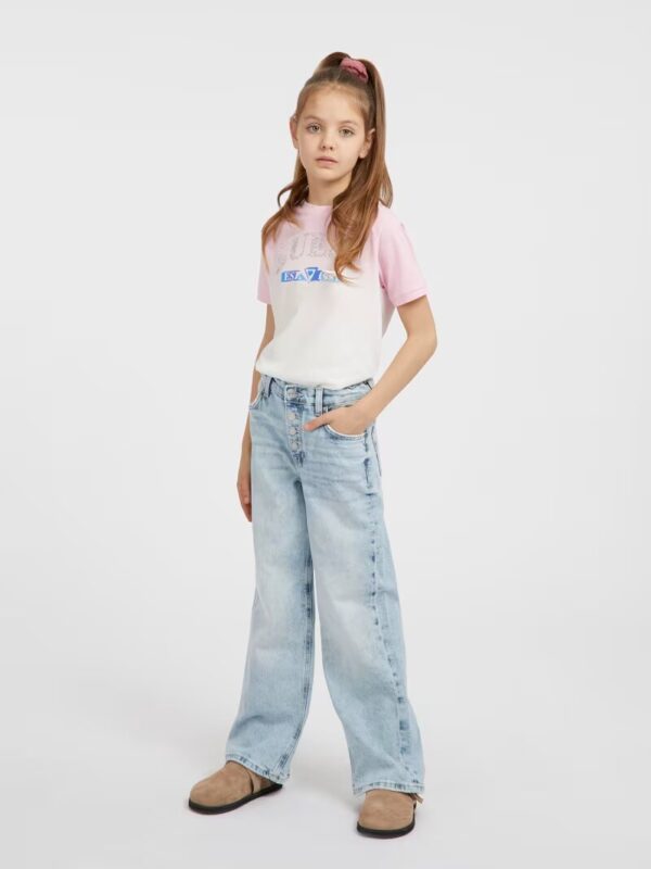 Guess Kids T-shirt logo frontale con strass Bambina