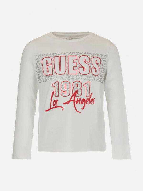 Guess Logo Maglia Fucsia con glitter bambina