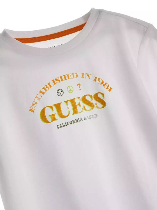 Guess Kids T-shirt Manica lunga Bianca Bambini