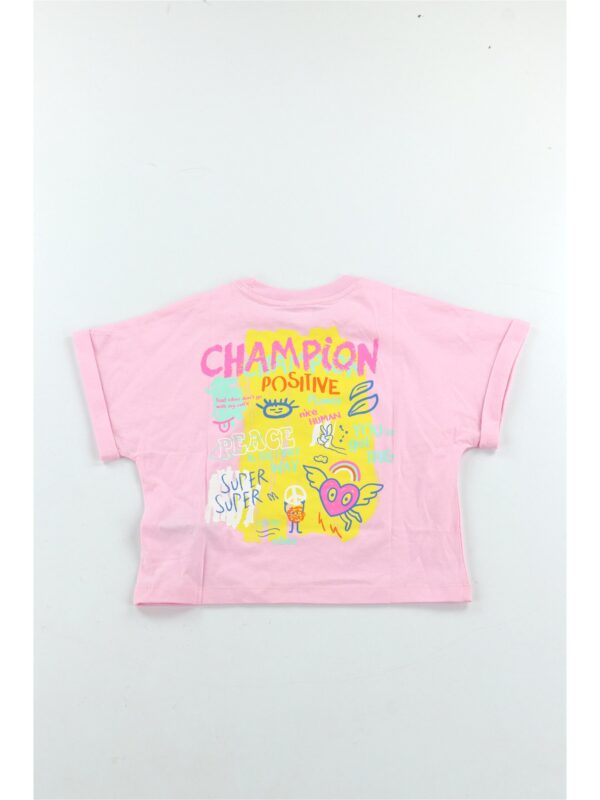 Champion Crewneck T-shirt Rosa Bambina