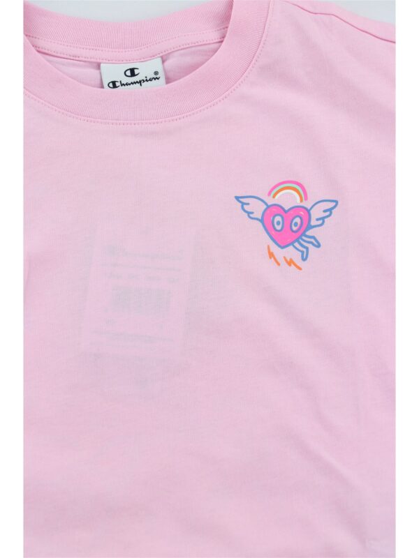 Champion Crewneck T-shirt Rosa Bambina