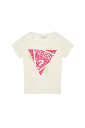 Guess  Kids T-shirt Bianca Con stampa frotale Bambina