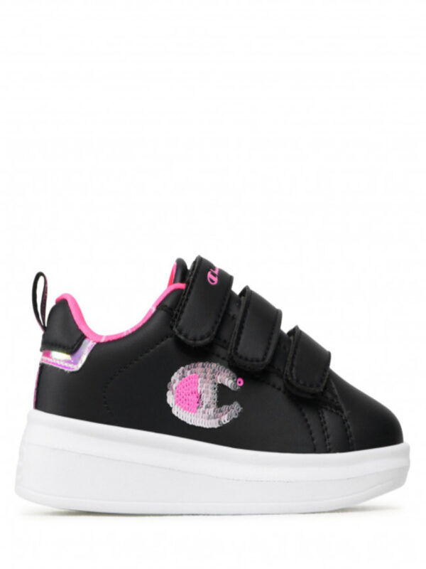 Champion Angel Scarpe In Pelle Nere Rosa Bambina
