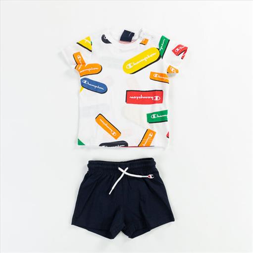 Champion Ensemble Completo Bianco Nero Bambino
