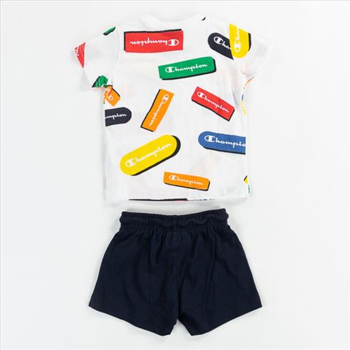 Champion Ensemble Completo Bianco Nero Bambino