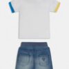 Guess  Baby Completo Bianco Blu Denim Bambino