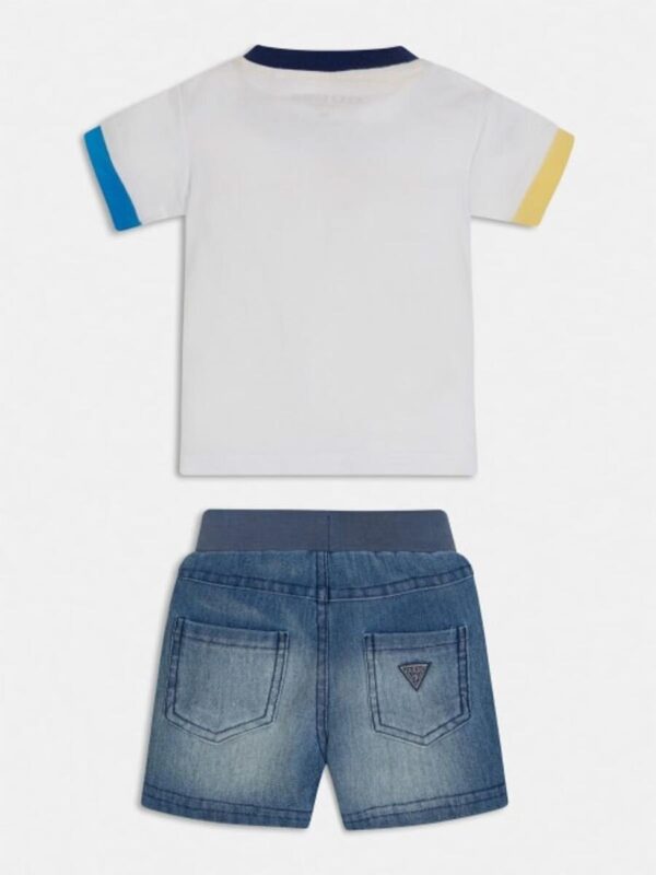 Guess  Baby Completo Bianco Blu Denim Bambino
