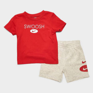 Nike Swoosh Tee Completo Rosso Grigio Bambino