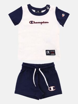 Champion Baby Completo Bianco Blu Bambino