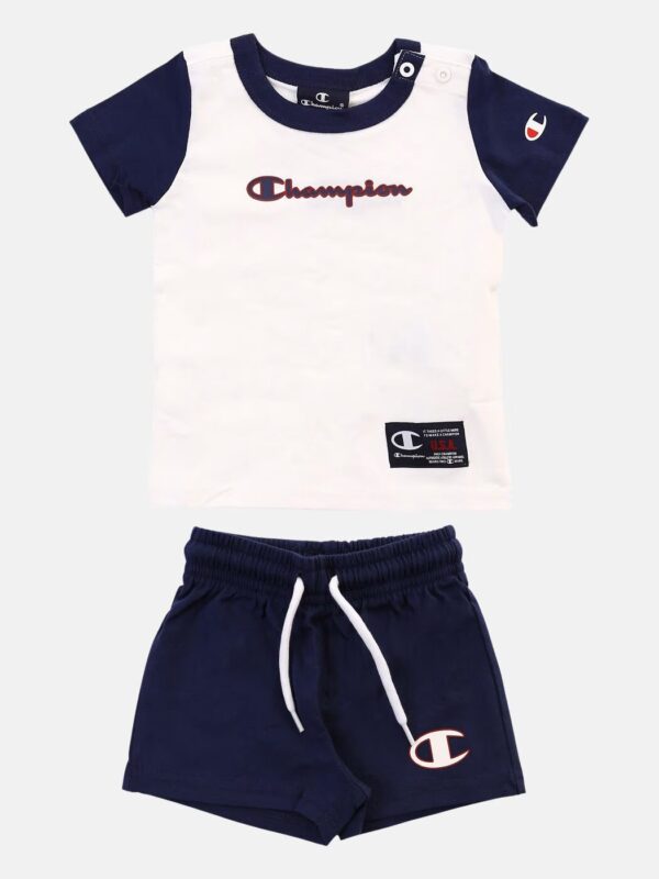 Champion Baby Completo Bianco Blu Bambino