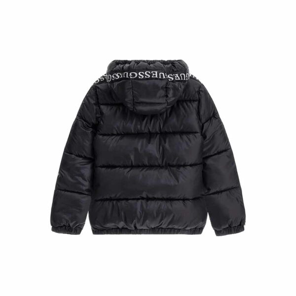 Guess Piumino Con Cappuccio Nero  Bambino