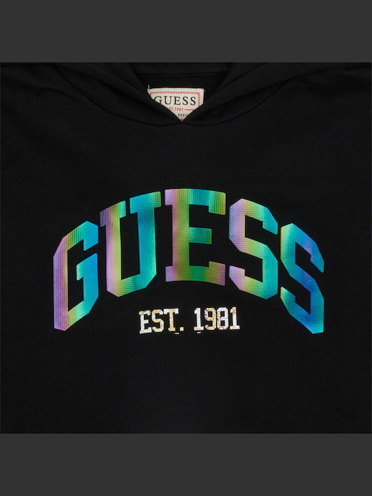 Guess Felpa Con Cappuccio Nera bambina