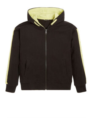 Guess Kid Felpa Chiusura Zip e Cappuccio Nera Bambino