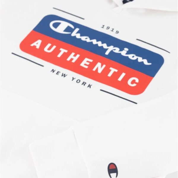 Champion Authentic Felpa Con Cappuccio Bianco Bambino