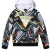 Guess  Felpa Con Cappuccio Nera Bambino