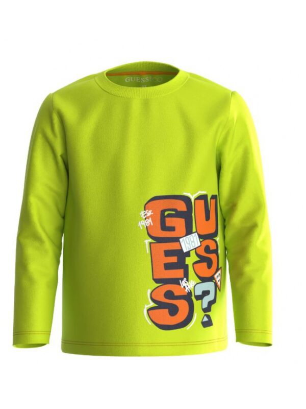 Guess Kid T-shirt Giallo Fluo Bambini Ragazzi