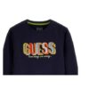 Guess Felpa  Girocollo con logo frontale Blu Bambino