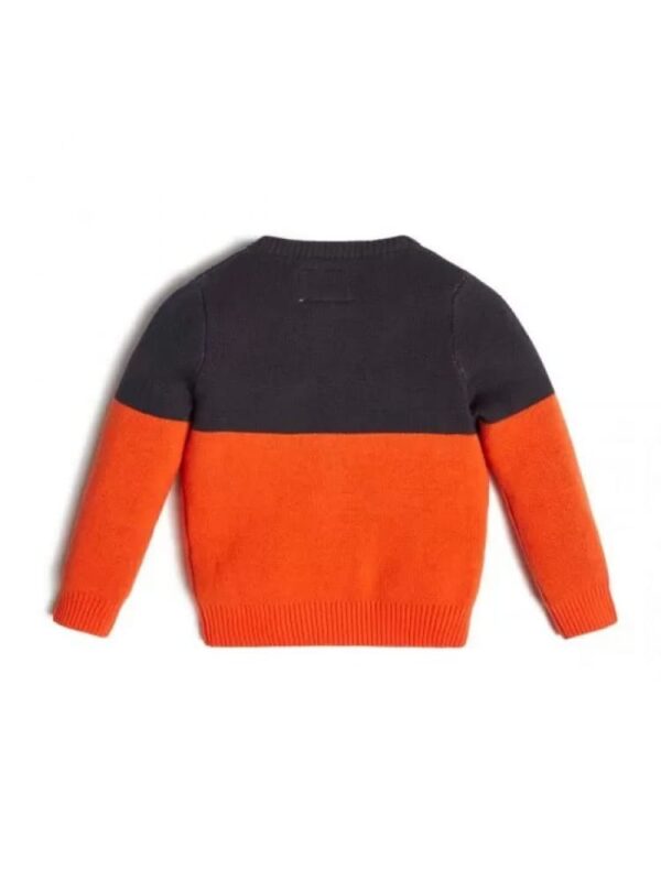Guess Maglioncino Girocollo Arancione e Nero Bambino