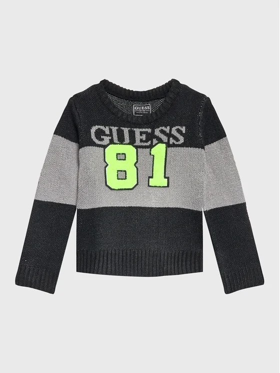 Guess Maglioncino  Girocollo Nero Grigio Bambino
